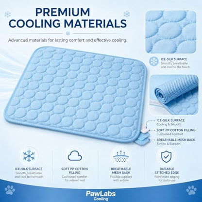 Pawlabs Cooling coffee brown large mat highlighting the comfortable PP cotton padded edges.