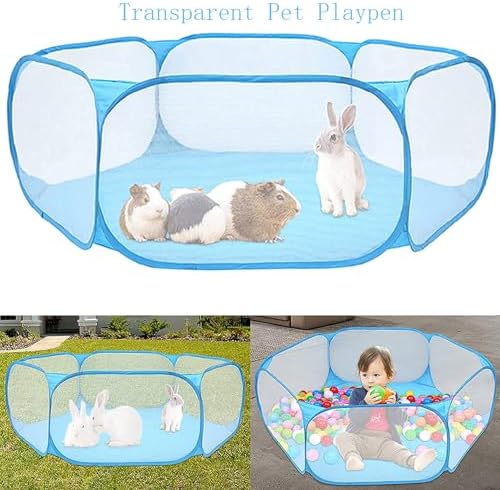 Hamster Foldable Exercise Playpen, Breathable and Transparent Pet Playpen, Indoor/Outdoor Cage Small Animal Fence for Syrian Hamster Rats Chinchillas Rabbit Guinea Pigs Gerbils Hedgehogs Reptiles - Image 3