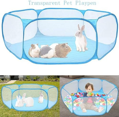 Hamster Foldable Exercise Playpen, Breathable and Transparent Pet Playpen, Indoor/Outdoor Cage Small Animal Fence for Syrian Hamster Rats Chinchillas Rabbit Guinea Pigs Gerbils Hedgehogs Reptiles - Image 3