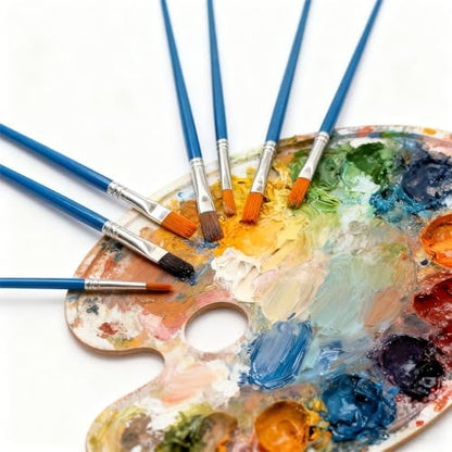 Detailed view of the small round and flat brush tips designed for fine detailing and broad strokes.