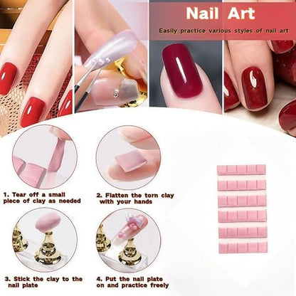 Professional nail art kit components including brushes and dotting tools