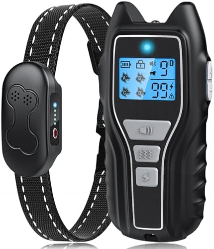 Asrcs waterproof electronic dog training collar kit with receiver and remote transmitter