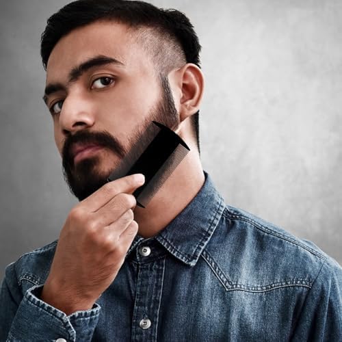 Double-sided detangling comb with wide and fine teeth for styling