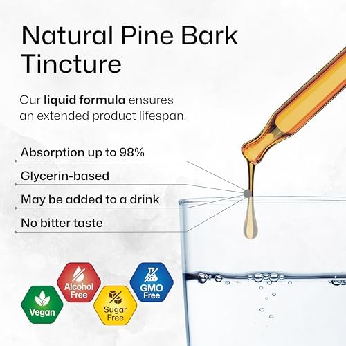 Side profile of 4 fluid ounce pine bark extract bottle