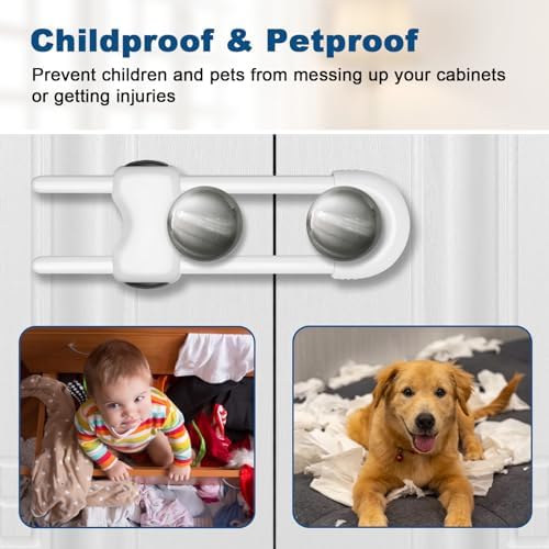 Llooc child safety locks secure on kitchen cupboard drawers