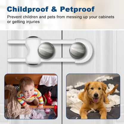 Llooc child safety locks secure on kitchen cupboard drawers