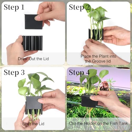 Side profile of the non toxic ABS plastic aquarium plant holder showcasing the 0.6 inch rim compatibility.
