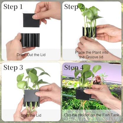 Side profile of the non toxic ABS plastic aquarium plant holder showcasing the 0.6 inch rim compatibility.