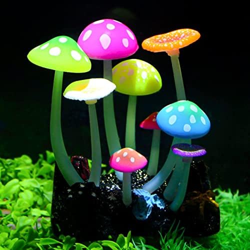 Uniclife silicone mushroom fish tank ornament suction cup base