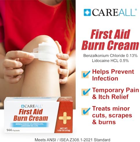 CareAll burn relief ointment packets being used for minor cuts and scrapes