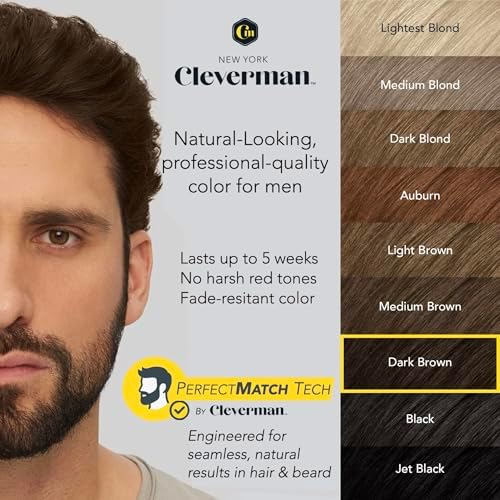 Cleverman natural gray coverage color results before and after comparison on male facial hair