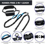 Uppetly adjustable waist belt attached to double pet leash for running and hiking