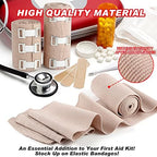 Set of four elastic bandages with 24 metal fastening clips for secure fit.