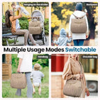 Tealari travel diaper backpack open interior view with multiple compartments