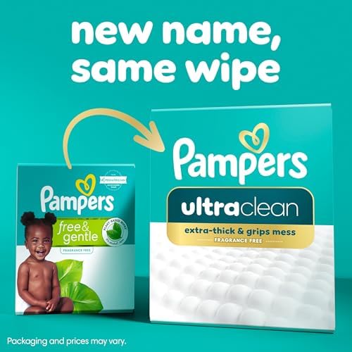 Pampers Ultra Clean Baby Wipes (Previously 'Free & Gentle'), 99% Water, Hypoallergenic, Unscented, 100% Plant Based, Plastic-Free, 936 Baby Wipes Total (12X Flip-Top Packs) [Packaging May Vary] - Image 3