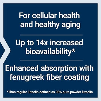 Life Extension Bio Luteolin 100 mg proprietary blend supplement bottle for longevity