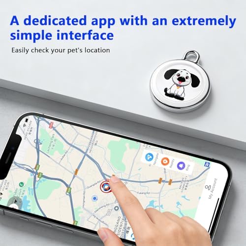 IOYDC smartphone application screen displaying live real time Google Maps pet tracking