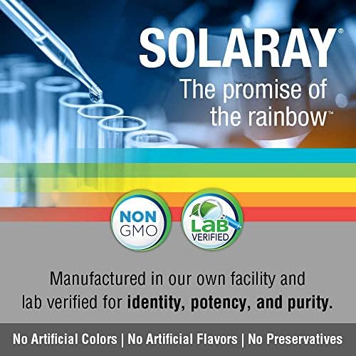 Close up of the supplement facts panel on the back of the Solaray antioxidant formula
