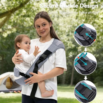 COSDIG ergonomic baby wrap with anti slip safety ropes for secure positioning