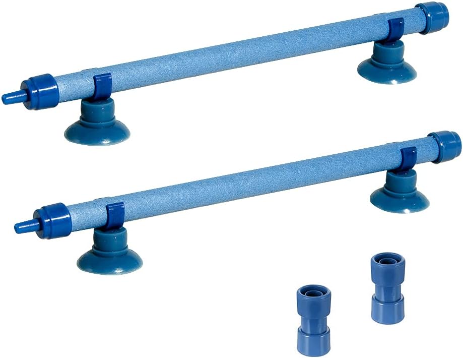 Quickun aquarium air stone tube mounted securely inside a 30 gallon fish tank setup.