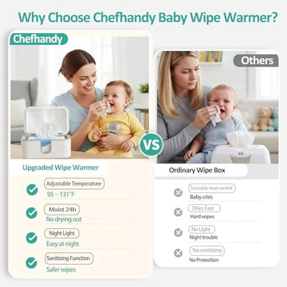 Chefhandy baby wipe warmer with digital display and controls