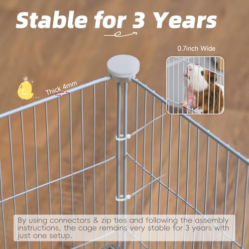 Guinea Pig Cages with Corrugated Liner 10ft CNC Small Animal Playpen Indoor Bunny Rabbit Cage Large Critter Habitat Hedgehog Pet Hutch 55x28x14inch - Image 5