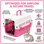 Freepet hard shell cat kennel featuring ergonomic top handle for vet visits