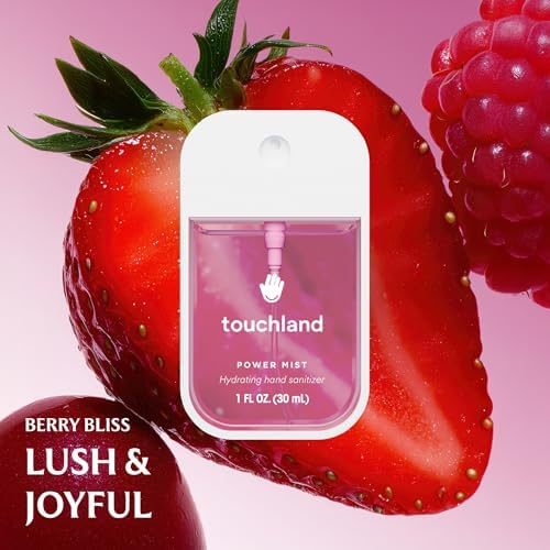 Touchland Hydrating Hand Sanitizer Spray, JUICY Trio Set (Watermelon, Peach, Berry), 1 FL. OZ. Travel Size Power Mist Sprays (Set of 3) - Image 4