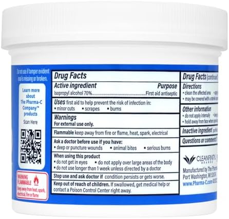 Large 3 inch diameter alcohol wipes for wound cleaning and infection prevention.