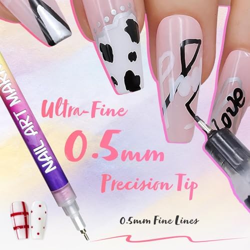 Selection of 12 vibrant ink colors in Rebissto nail art set