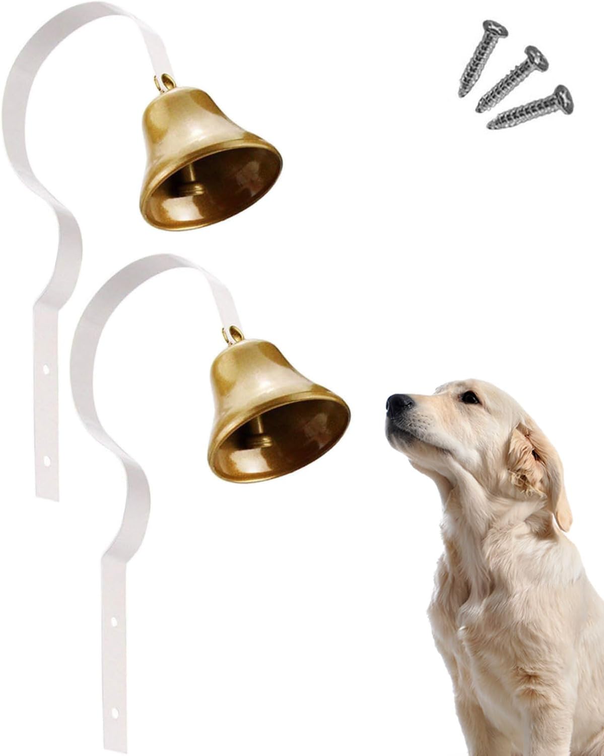 GoldTiger Fixed Metal Dog Doorbell for Potty Training - Heavy Duty Steel Wall Mounted Dog Bell for Door to Ring to Go Outside - Professional Puppy Housebreaking Communication Tool, No Snag (White) - Image 11