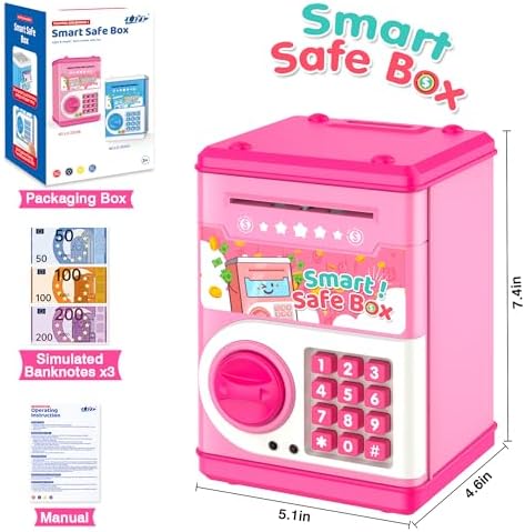 LJZJ educational saving box package contents including animal alphabet stickers and instruction manual