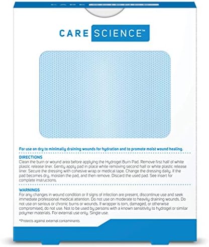 Care Science 2 inch by 3 inch sterile hydrogel dressing dimensions.