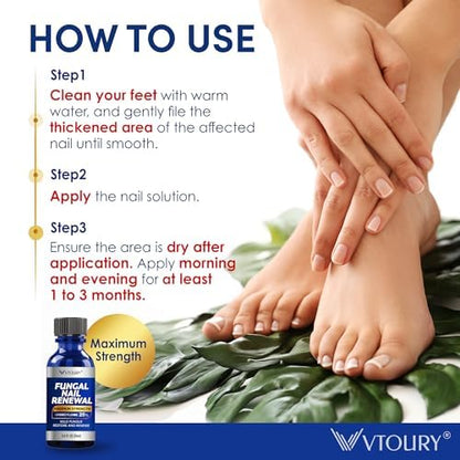 VTROUY double pack toenail fungus solution demonstrating complete product contents and texture