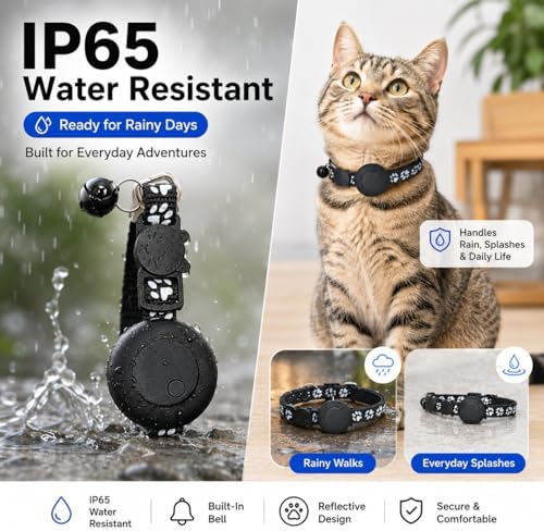 MDTZULIK Android exclusive smart tag collar showing the adjustable strap mechanism perfect for small and large cats.