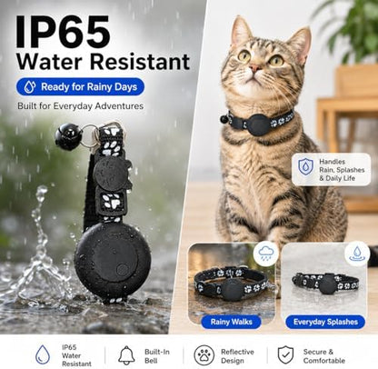 MDTZULIK Android exclusive smart tag collar showing the adjustable strap mechanism perfect for small and large cats.