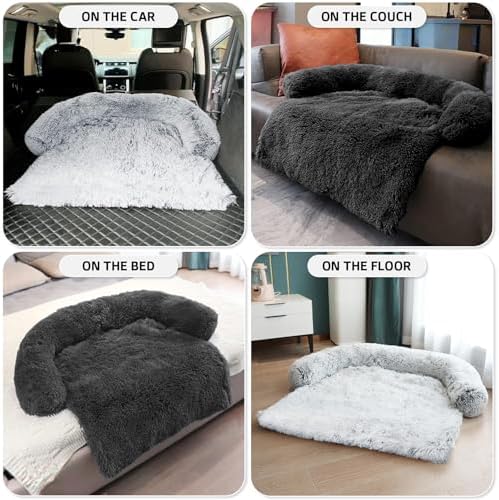 GGIB calming dog mat rolled up neatly for convenient travel and use in car rear seats.