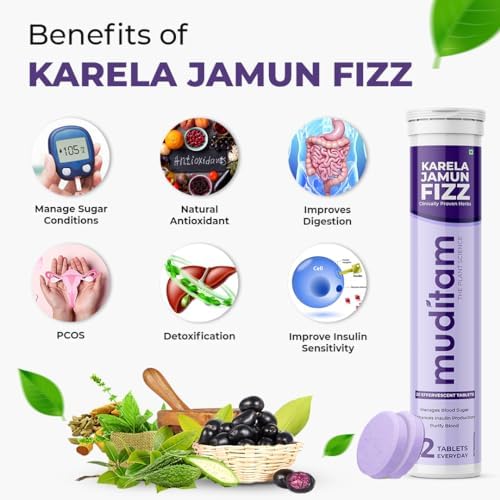 Fizzy healthy glucose support drink being prepared with Ayurvedic tablets
