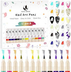 12 Colors Nail Art Pens Set, 3D Acrylic Paint Nail Polish Pens for Drawing &Dotting, Quick-Dry Nail Art Markers with Fine Tip, Manicure Design Tools for DIY Nail Art at Home & Salon - Image 1