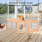Chicken Coop Run Rabbit Cage No Assembly Portable Chicken Run Bunny House with Top & Side Opening Doors,Outdoor Small Animal Playpen Wooden Chicken Brooder Box Guinea Pig Cage 45"x 42"x 20" - Image 7