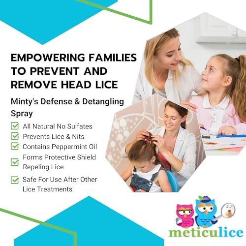 Back label of Meticulice detangling spray showing usage instructions