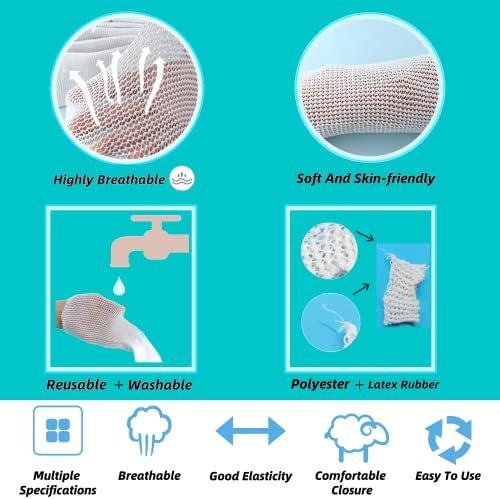 Close up of the breathable open-weave mesh material of the Medcore tubular bandage.