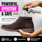 Pink Miracle Shoe Deodorizer Spray packaging highlighting the natural pine ingredient focus.