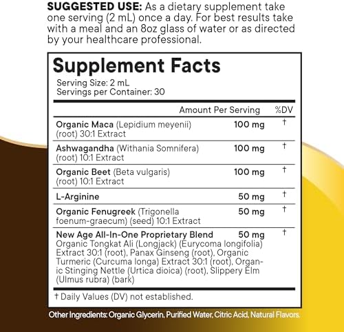 The liquid dropper bottle of New Age organic maca root showcasing the convenient daily dosage mechanism.