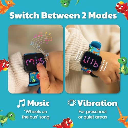 Potty Training Watch & Board Book for Kids – A Water Resistant Potty Reminder Device for Boys & Girls - Train Your Toddler with Fun Musical or Vibration Reminders and Printed Board Book (Dinosaur) - Image 7