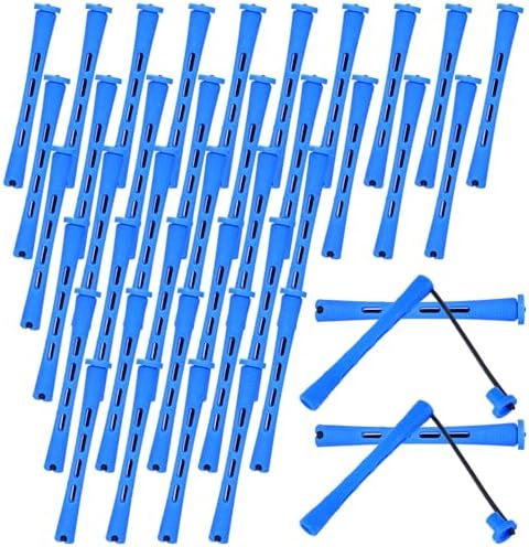 MBAIYO plastic perm rods front view of blue heatless curling rollers set