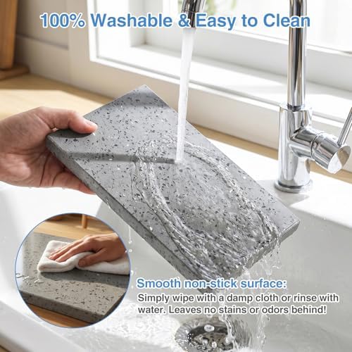 Chinchilla Cooling Stone Durable Cool Down Easy Clean in Hot Summer for Rabbit Hamster Guinea Pig Chinchilla Kitten Small Animals Spots of Dark Grey - Image 6