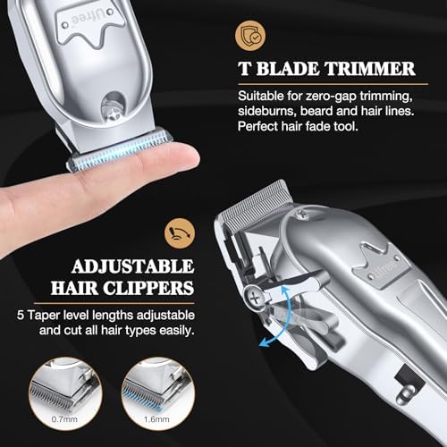 Ufree T-blade detail trimmer zero-gap blade close up for precise beard lining and hair contouring.