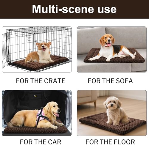Pobopobo dark brown dog kennel liner showing its one point five inch thickness profile.
