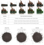 Close up of 5 millimeter aquarium soil granules